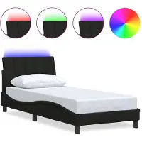 vidaXL Bedframe zonder matras "Hanko" 90x200 cm stof zwart