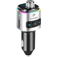 IMoshion Bluetooth FM Transmitter Auto - met Power Delivery USB-C oplaadpoort - Zwart / Zilver