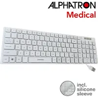 Alphatron Hygiënisch QWERTY Medisch Toetsenbord met Siliconenmat - bedraad