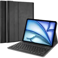 Cazy tablet Hoes met Toetsenbord geschikt voor iPad Air 11 inch (2025) M3 / Air 11 inch (2024) M2 - QWERTY Portuguese Bluetooth Keyboard Case - Zwart