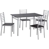 Poldimar Tafelset met 4 stoelen Chiara - wengé