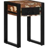 vidaXL Bijzettafel 35x35x50 cm massief gerecycled hout meerkleurig