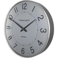 Thomas Kent wandklok Greenwich 40 x 8,3 cm staal zilver