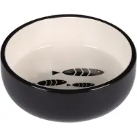 Flamingo Sardi - Eet- En Drinkpot Katten - Eet-en Drinkpot Kat Sardi Keramisch Zwart-wit Rond 400ml 13,5x4,5cm - 1st - 133684 - 1st