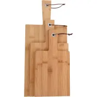 Excellent houseware Set van 6x stuks bamboe houten snijplanken - Snij planken van bamboehout