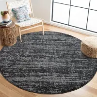 Muratap Relax oslo laagpolig effen vloerkleed rond modern tapijt zwart grijs-