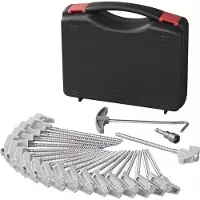 Proplus Tentharingen 20cm - Schroefbaar Metaal - Kunststof Haak - Schroefkop - 20 Stuks met Koffer