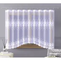 Wisan jacquard vitrage - Tawa Gordijn 300x180 cm - Curtains - hoogwaardig jacquardgordijn- wit- 300 x 180 cm