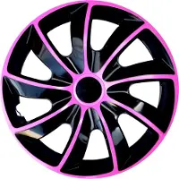 NRM Bicolor - Wieldoppen 13" - Set van 4 stuks / Kunststof - Roze/Zwart
