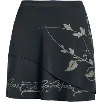 Le Seigneur Des Anneaux Minirok - Elven Leaves - S tot XXL - voor Vrouwen - zwart - Maat XL