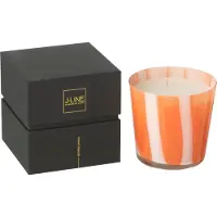J-Line geurkaars Noa Strepen - Stone & Rock - glas - oranje - small - 50U