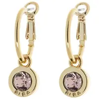 Biba Oorhangers Goud met gekleurde steen Groot Vintage Rose