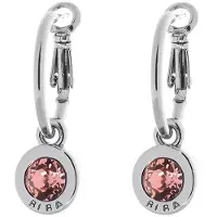 Biba Oorhangers Zilver met gekleurde steen Groot Rose Peach