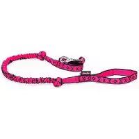Manmat Bungee Hondenlijn 175–230 cm Roze / Zwart – Schokabsorberende Hondenriem met Musketonhaak – Comfortabel voor Dagelijks Wandelen