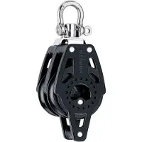 Harken Carbo Double Swivel Pulley With 40 Mm Shackle Zwart