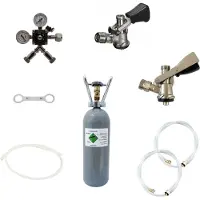Ich-zapfe Accessoirepakket voor biertap 2-kraans - met Fustkoppeling Type D, Type S en CO2-fles 2 kg