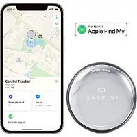 Garzini Bluetooth Tracker, Smart Tag, GPS Tracker, Keyfinder Geschikt Voor Apple, Koffer Tracker, Geen Abonnement, Batterij Vervangbaar, Zwart