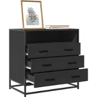 vidaXL Ladekast 70x41x70 cm bewerkt hout zwart