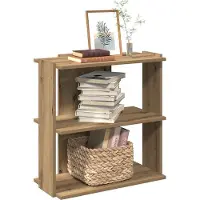 vidaXL Boekenkast 3-laags 60x30x60 cm bewerkt hout artisanaal eiken