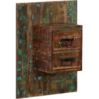 vidaXL Nachtkastje 60x32x80 cm massief gerecycled hout meerkleurig