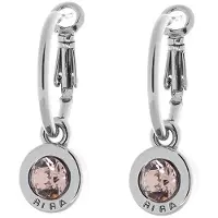 Biba Oorhangers Zilver met gekleurde steen Groot Vintage Rose