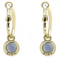 Biba Oorhangers Goud met gekleurde steen Groot Air Blue Opal