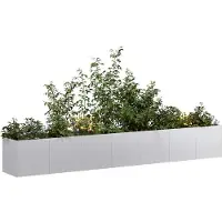 vidaXL Plantenbak 280x40x40 cm gegalvaniseerd staal