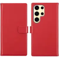 Selencia Echt Leren Bookcase voor de Samsung Galaxy S25 Ultra - Rood