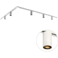 QAZQA Modern railsysteem met 5 witte spots 1-fase GU10 50mm - Iconic Ruby