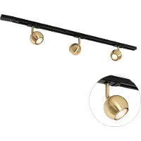 QAZQA Modern railsysteem met 3 spots goud 1-fase - Iconic Gissi