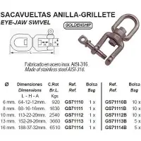 Goldenship Aisi-316 Wartel Oog En Kaak Zilver 10 mm