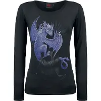 Spiral - Gothic Shirt met lange mouwen - Pocket Dragon - S tot XXL - voor Vrouwen - zwart - Maat M