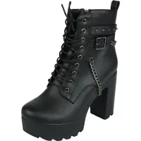 Rock Rebel by EMP - Rock Hoge hak - Boots With Belts And Chains - EU37 tot EU41 - voor Vrouwen - zwart | Maat 40