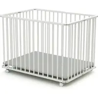 WEBABY Houten opvouwbare kinderbox CALI Wit 70 x 100 cm