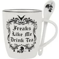 Alchemy England - Gothic Kop - Freaks Like Me Drink Tea - voor Geen - wit-zwart - Maat Standard