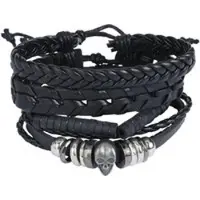 Rock Rebel by EMP - Gothic Armband Set - Totenkopf - zwart - Maat Standard