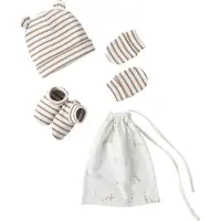 Vertbaudet Set muts + wanten + slofjes + babytas voor baby, aanpasbaar cappuccino