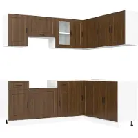vidaXL 11-delige Keukenkastenset Porto bewerkt hout bruin eikenkleur