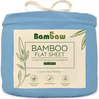 Bambaw Luxe Bamboe Lakens 270x290cm – Ultra ademende stof – Hypoallergeen – Beddengoed - Lichtblauw