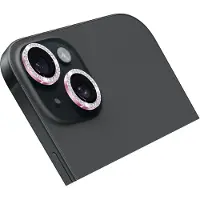 Holdit Camera Lens Protector Glitter voor de Apple iPhone 15 / 15 Plus - Pink