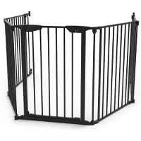 Noma 5 panelen Veiligheidshek - kamer verdeler - Tot 315 cm - zwart- kachelhek - veiligheidshek voor open haard