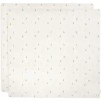 Jollein x Nijntje - Hydrofiele Doek Large 115x115cm - Inbakerdoek, Spuugdoekjes, Baby Doeken - Zacht Katoen - Happy Miffy - Nougat - 2 Stuks