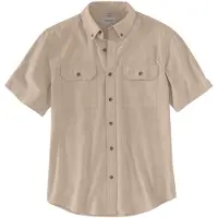 Carhartt Overhemd Men Loose Chambray S/S Shirt Dark Tan Chambray-S