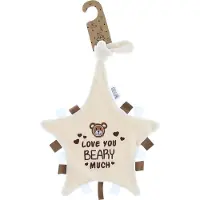 Vib - Speendoekje beige 'Love you BEARY much' - Babykleertjes - fopspenen - fopspeen - Rammelaars - baby cadeau - zwangerschap aankondiging