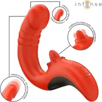 Intense Fun - PAULINA VIBRATOR EN STIMULATOR IN U-VORM ROOD | VIBRATOR | VIBRATOR VOOR VROUWEN | SEKSSPEELTJES VOOR VROUWEN | SEX TOYS VOOR VROUWEN