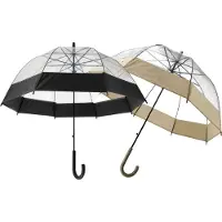 Discountershop Paraplu -Transparant-- Regenparaplu's in één set 2 Stuks - Doorzichtige paraplu's - Wit - Paraplu Automatisch