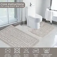 Karma Anti-slip badmat in Griekse stijl - Set van 2 badmatten - Inclusief 1 badmat (50 × 80 cm) en 1 toiletmat (50 × 40 cm) - grijs