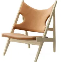 Audo Copenhagen Knitting Loungestoel Eiken / - Fauteuils Leer Cognac - 71058-002415