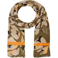 Comma casual identity Sjaal beige / olijfgroen / oranje / zwart