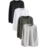 Next Shirt grijs / olijfgroen / zwart / wit